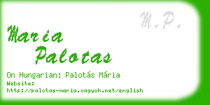 maria palotas business card